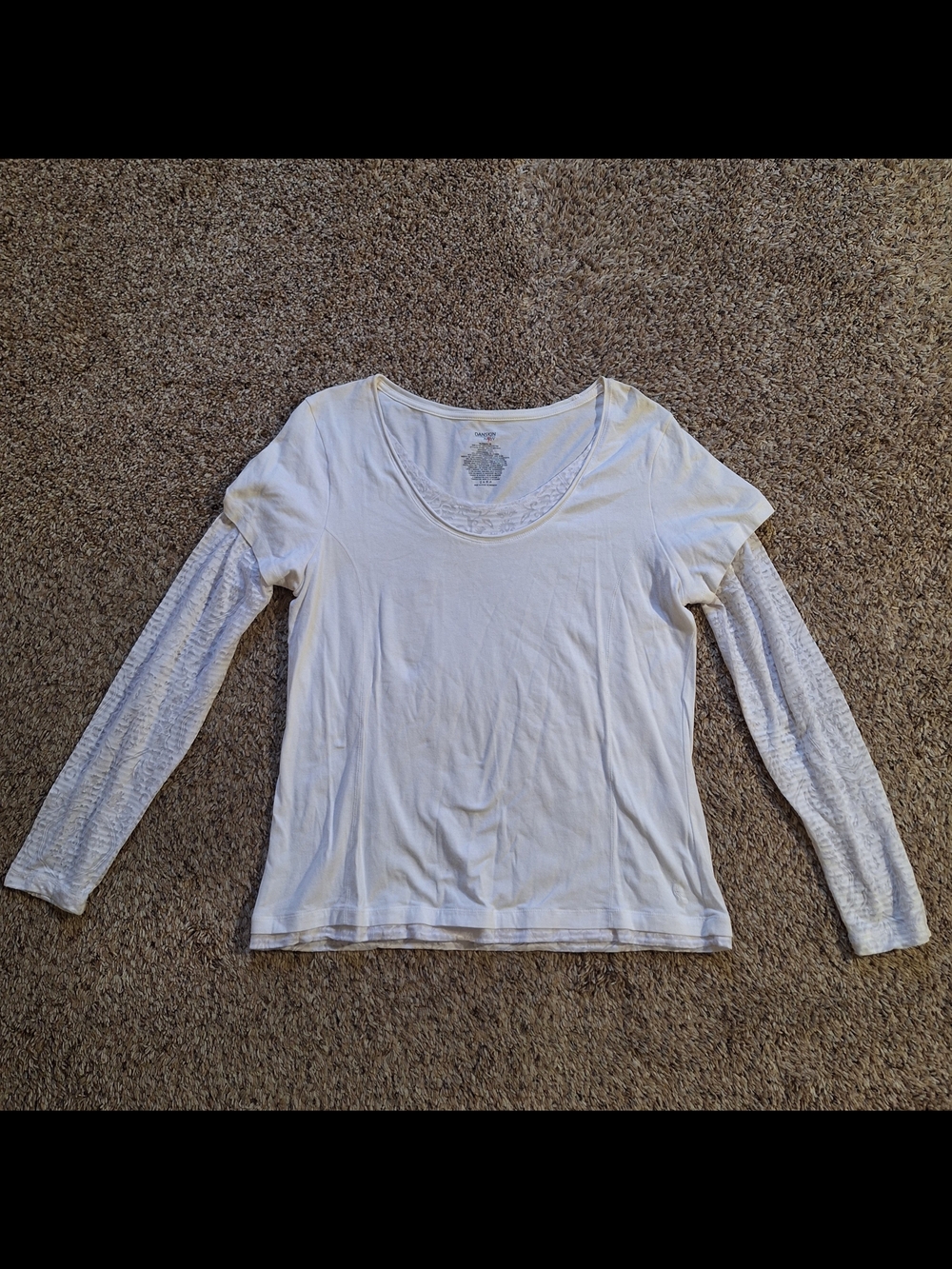 Danskin Now Victorian Style Semi Sheer Lace Layered 2-in-1 Top XL